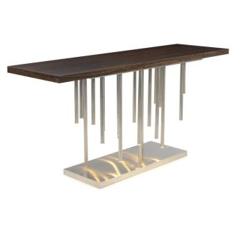 Illuminated Console Table in Stainless Steel