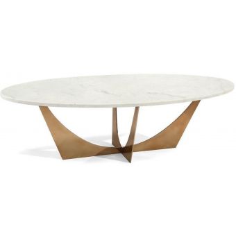 Marble and Brass Cocktail Table