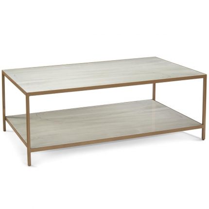 Austin A. James’ New Orleans White Gold Coffee Table with Shelf