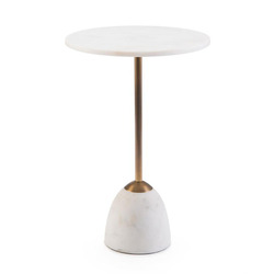 Marble and Brushed Nickel Branch Martini Table