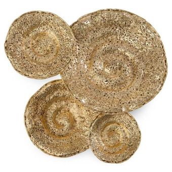 Set of Four Gold Escargot Wall Hangings