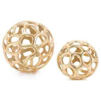 Set of Two Gold Balls with Holes