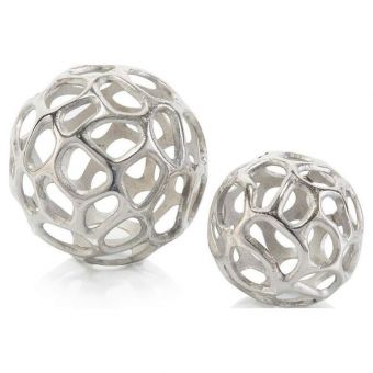 Set of Two Silver Balls with Holes