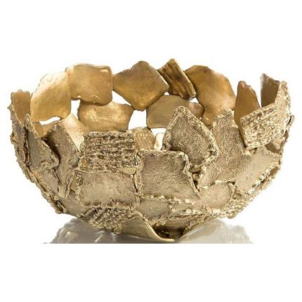 Texture and Shape Brass Wide Bowl
