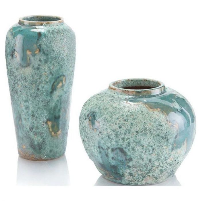 Set of Two Sea-Foam Vases