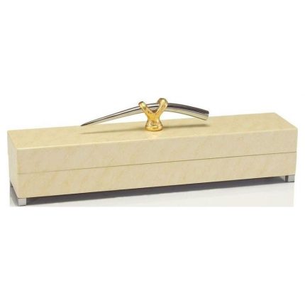 Cream Box with Gold and Nickel Handle