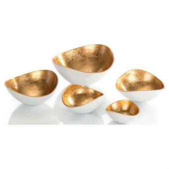 Set of Five Gold Luster Bowls