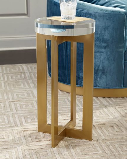 Brass and Crystal Martini Table