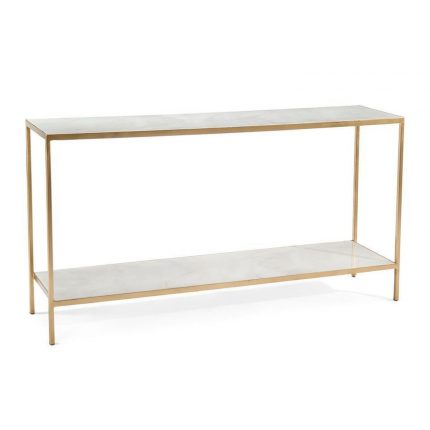 Austin A. James’ New Orleans White Sofa Table with Shelf