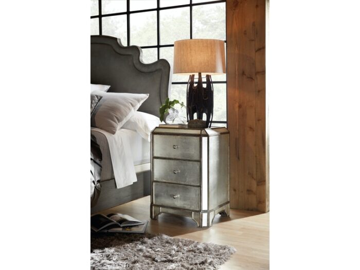 Arabella Mirrored Three-Drawer Nightstand