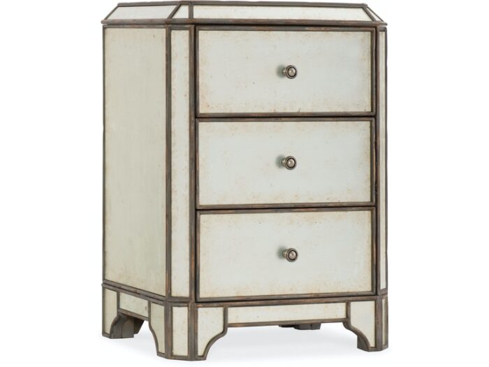 Arabella Mirrored Three-Drawer Nightstand