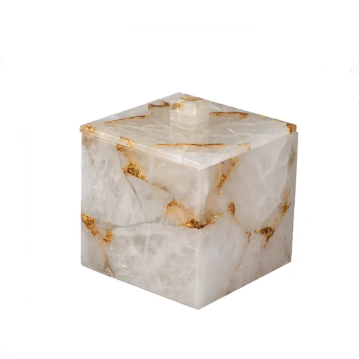 TAJ ROCK CRYSTAL W/GOLD CONTAINER